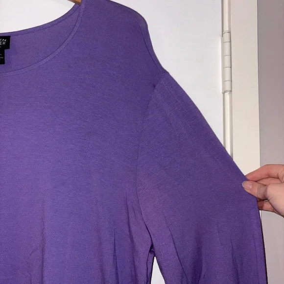 Eileen Fisher Purple Long Sleeve Top - Picture 2 of 5